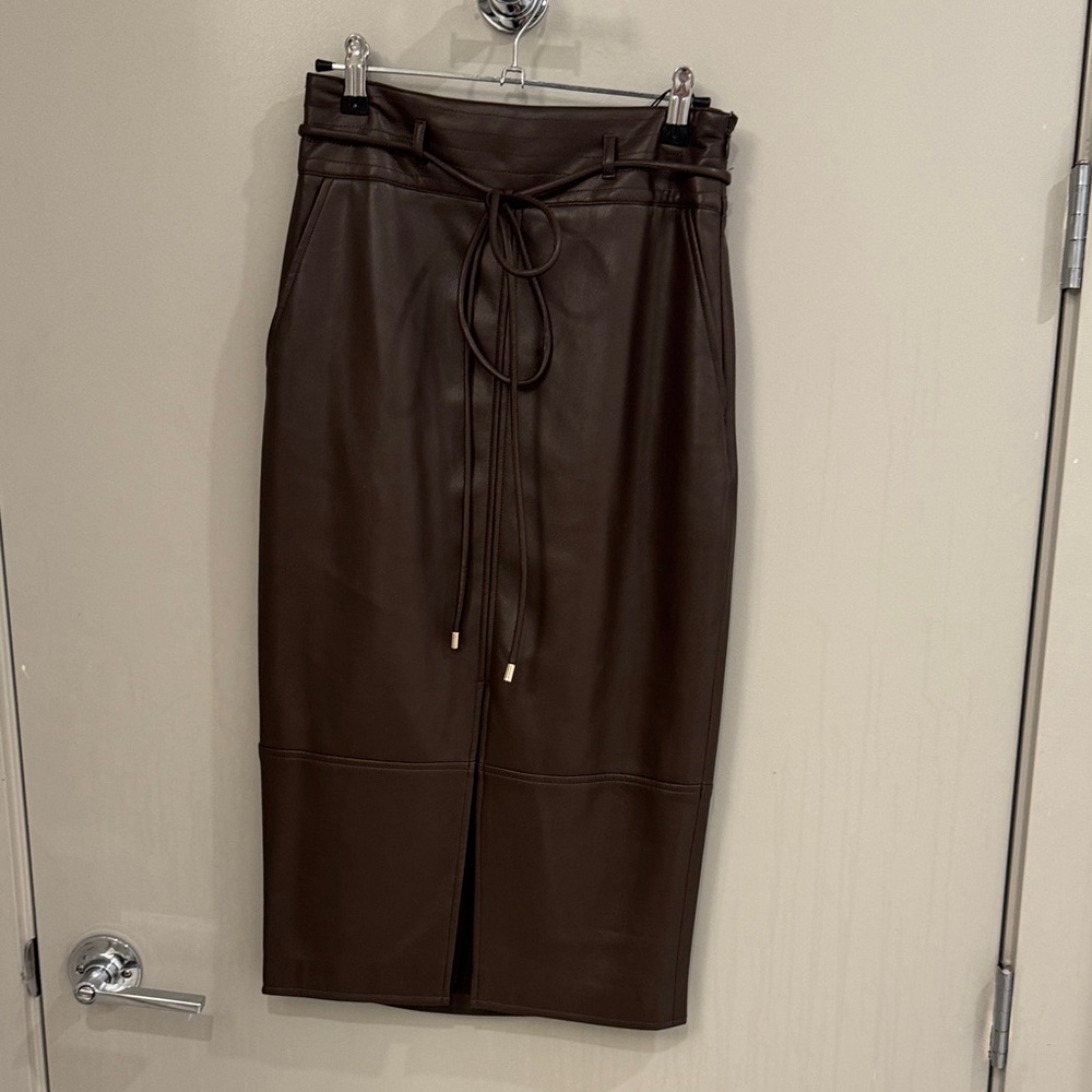 Elie Tahari Dark Brown Midi Skirt